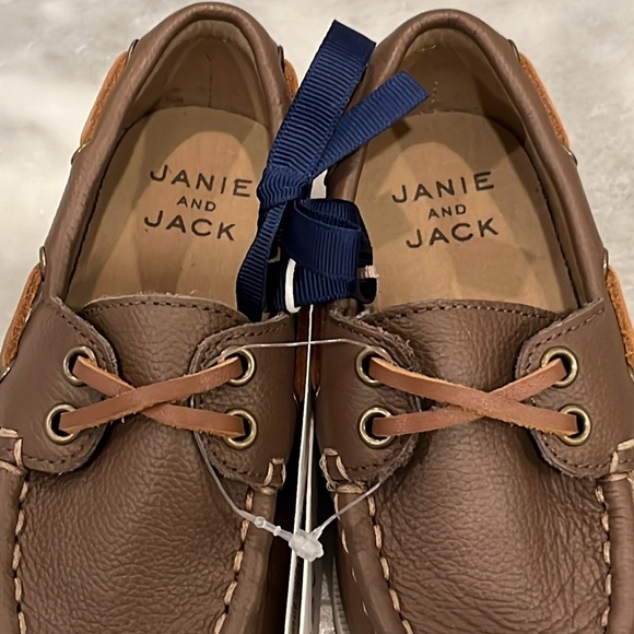 ❌SOLD❌ NWT Janie and Jack Baby Boy Brown Leather Boat Shoes - Size 7 - Picture 13 of 14